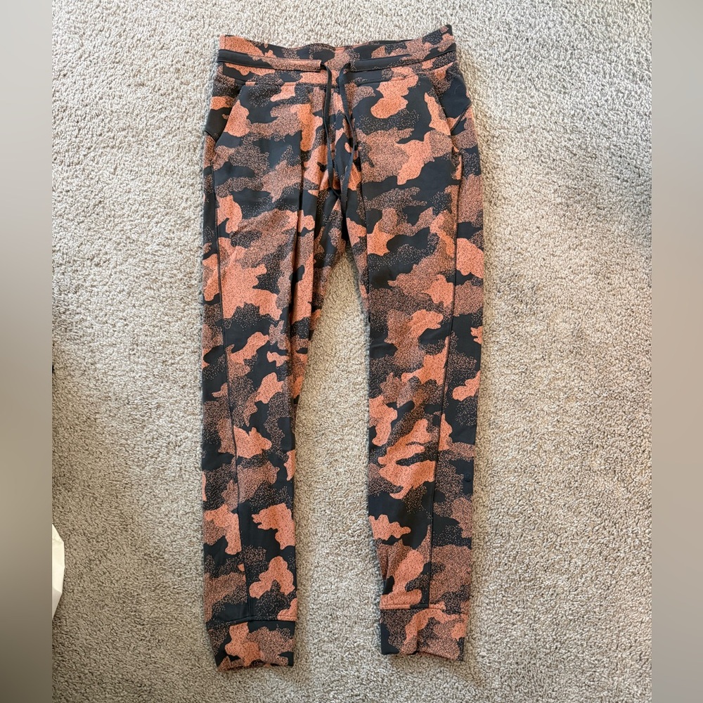 lululemon athletica Orange and Black Camo Joggers